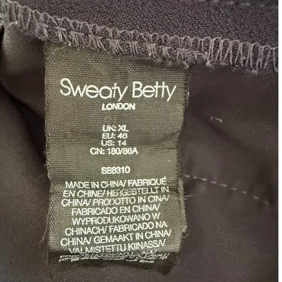 Sweaty Betty Navy Blue High Rise Barrel Leg Crop Pants, Size 14
